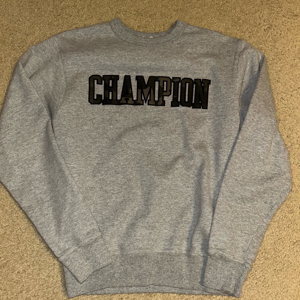 Champion Men's Crewneck Sweater in Gray